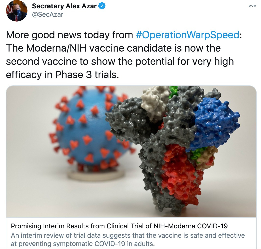 Moderna Covid vaccine ‘nearly 95% effective’ and may be given out in WEEKS as Trump hails big ‘discovery on MY watch’