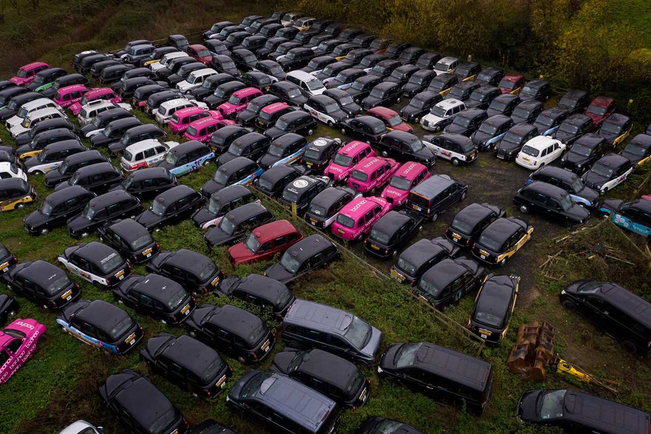 Hundreds of unused taxis stored in fields as cabbies say work has ‘evaporated’ during coronavirus lockdown