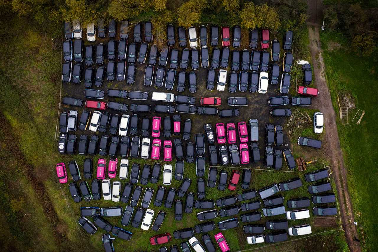 Hundreds of unused taxis stored in fields as cabbies say work has ‘evaporated’ during coronavirus lockdown