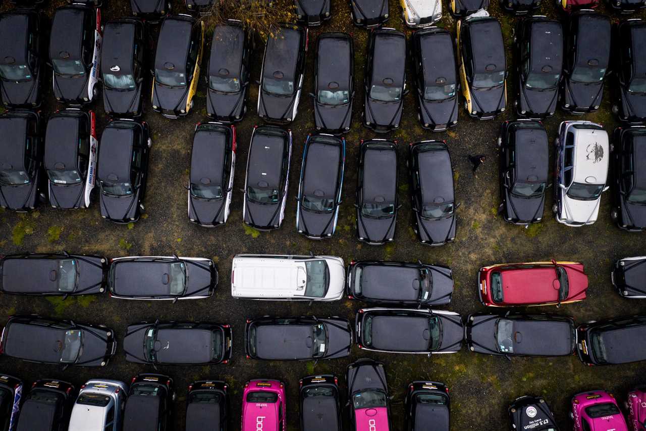 Hundreds of unused taxis stored in fields as cabbies say work has ‘evaporated’ during coronavirus lockdown