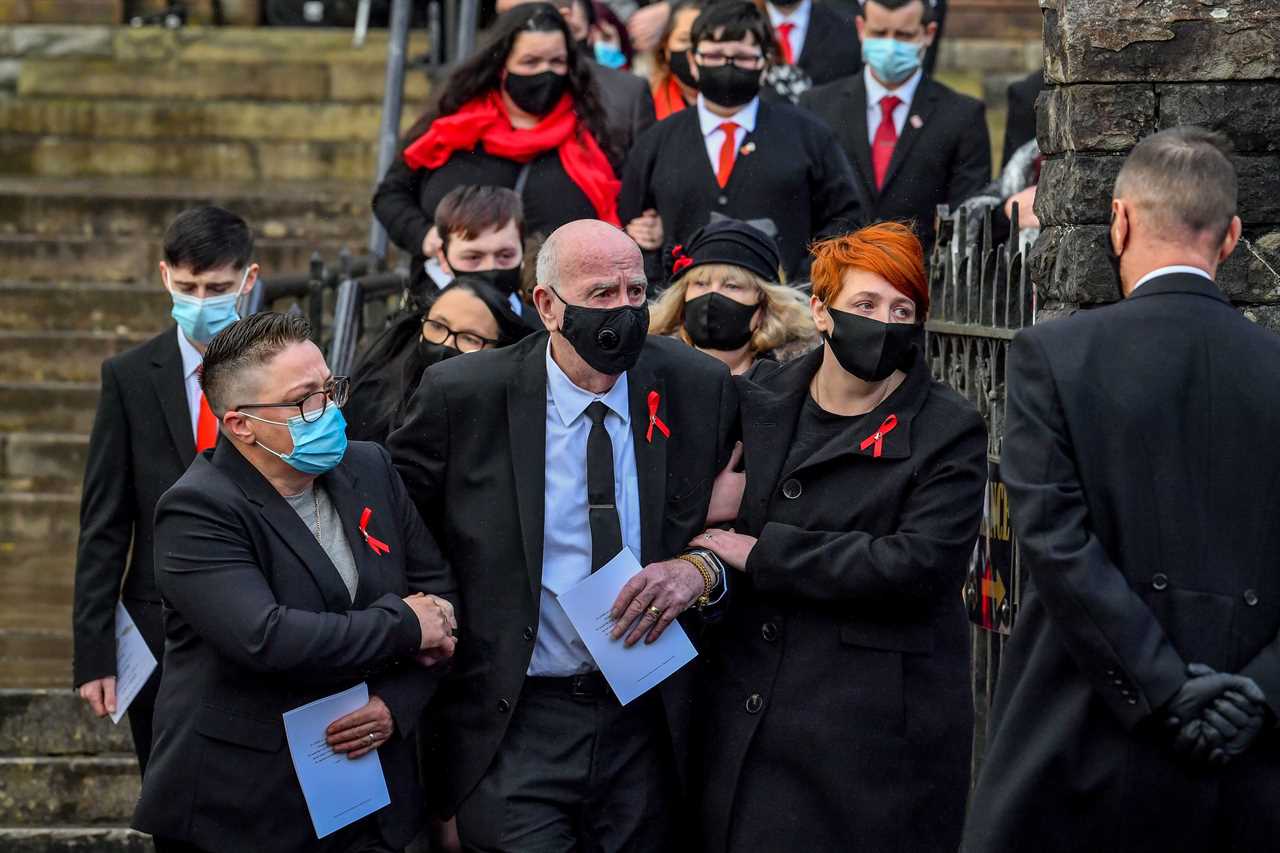 Mourners gather for funeral of mum, 74, and two sons, 44 and 42, who all died of Covid within five days of each other