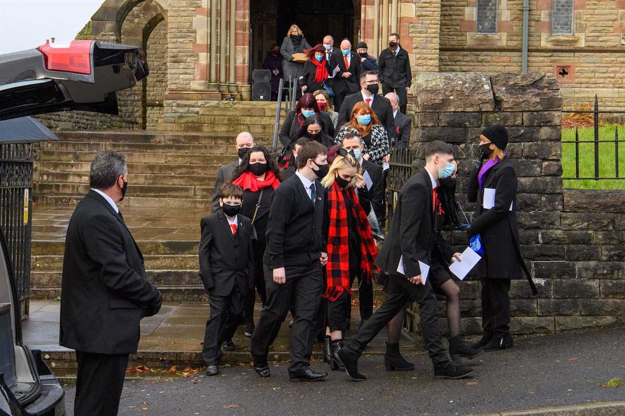 Mourners gather for funeral of mum, 74, and two sons, 44 and 42, who all died of Covid within five days of each other
