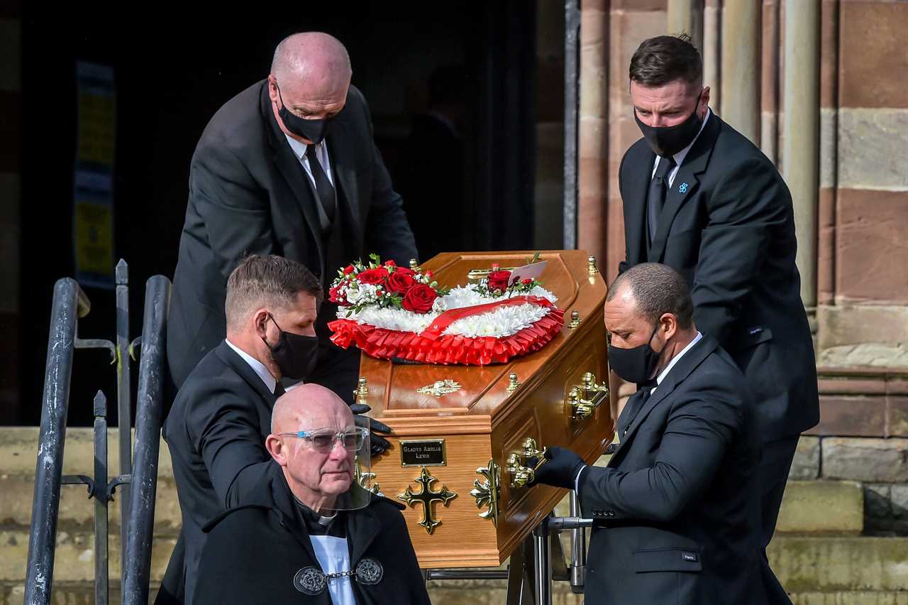 Mourners gather for funeral of mum, 74, and two sons, 44 and 42, who all died of Covid within five days of each other