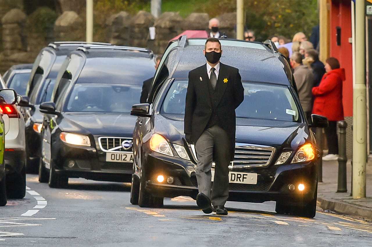 Mourners gather for funeral of mum, 74, and two sons, 44 and 42, who all died of Covid within five days of each other