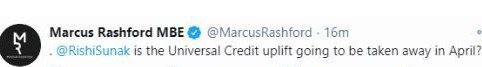 Marcus Rashford urges Rishi Sunak not to stop extra Universal Credit in April saying ‘kids can’t live to deadlines’