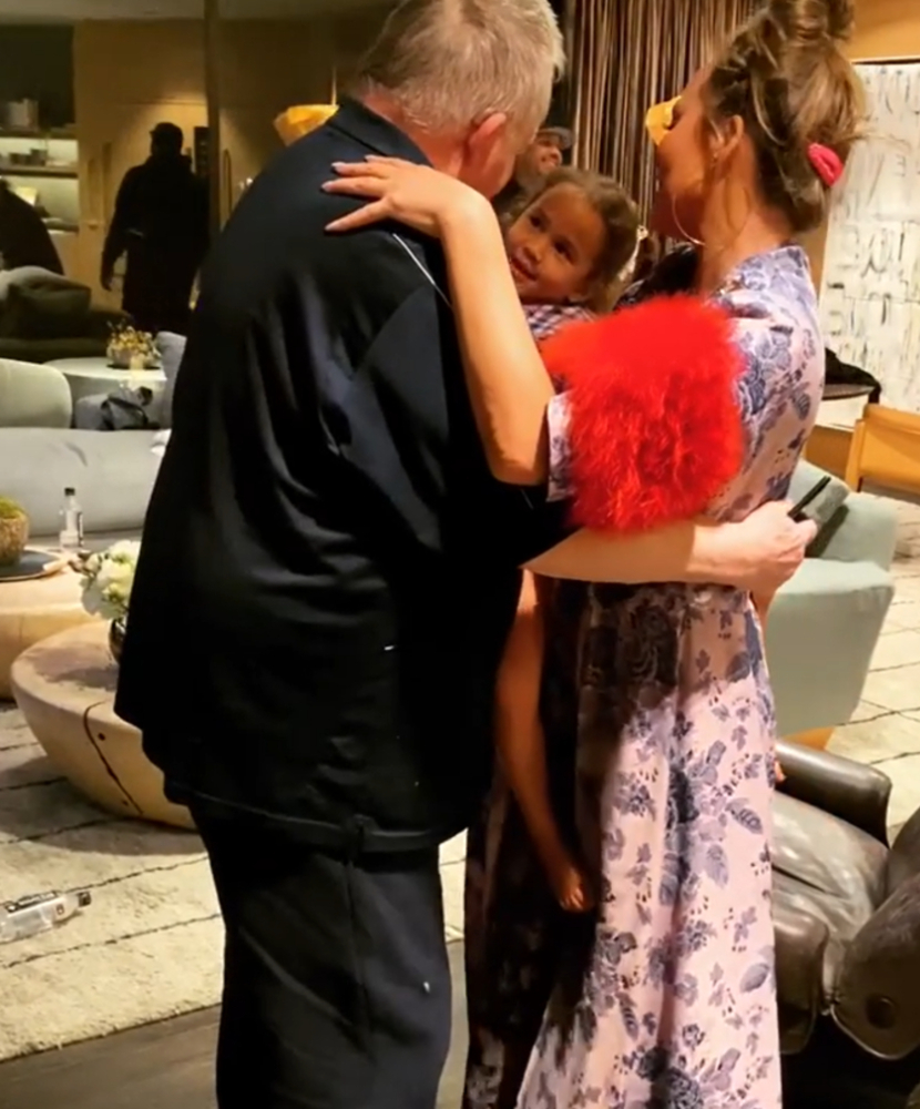 Chrissy Teigen reunites with her dad after being Covid ‘tested for weeks’ following the tragic loss of her baby son Jack