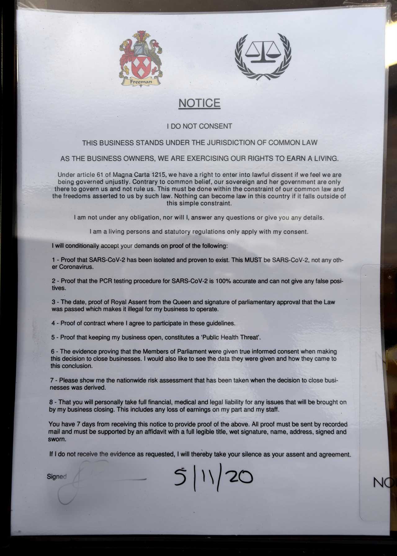 Salon owner who racked up £27k in Covid fines claiming Magna Carta allowed her to stay open is finally shut down