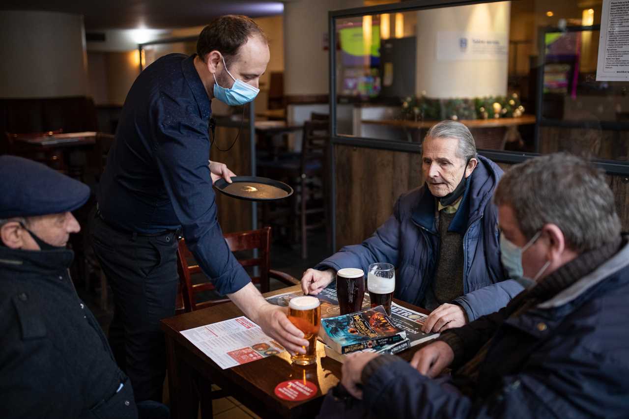 A group enjoyed a tipple with a cheese sandwich - after being unable to order a scotch egg