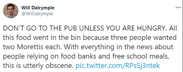 Tier 2 rules – Barman begs drinkers ‘only go to pub if you’re hungry’ as untouched meals ordered for drinks go in bin