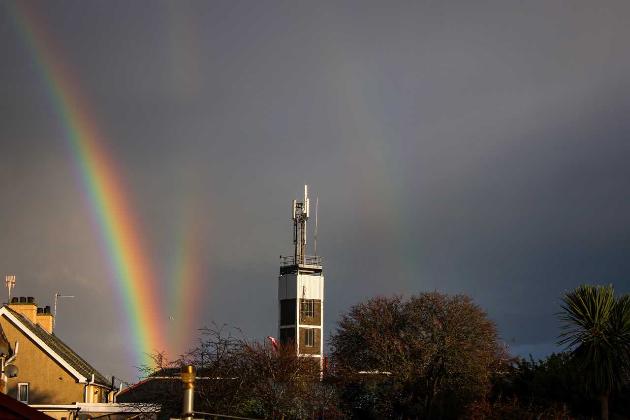 Rare V-shaped rainbow breaks out over Britain in sign of hope on Covid vaccine ‘V-Day’