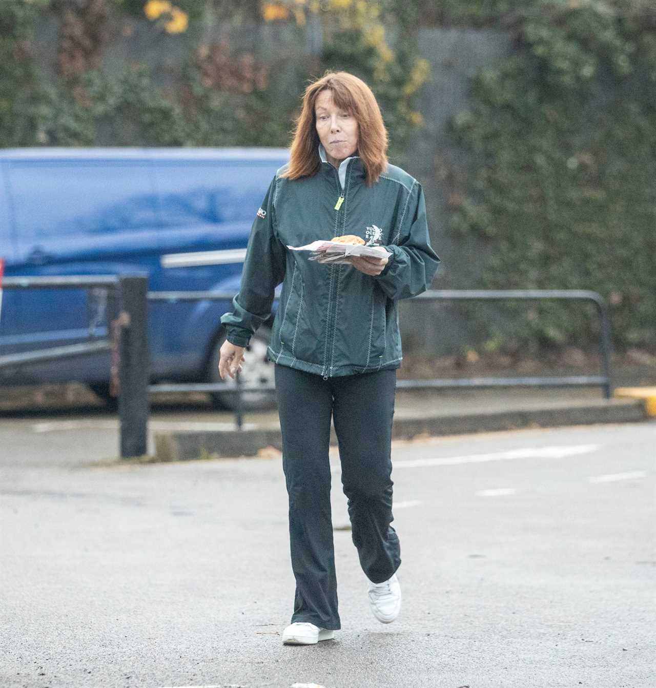 Kay Burley tucks into PIE after being hauled off Sky News for 6 months for breaching Covid rules with 60th bash