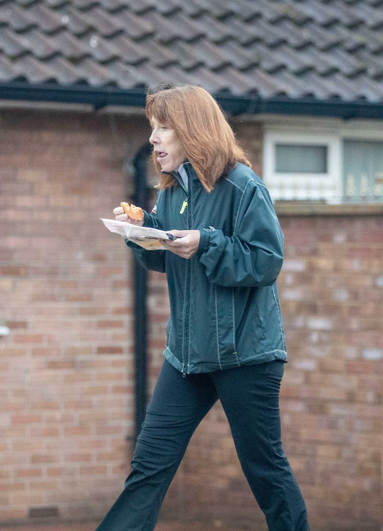 Kay Burley tucks into PIE after being hauled off Sky News for 6 months for breaching Covid rules with 60th bash