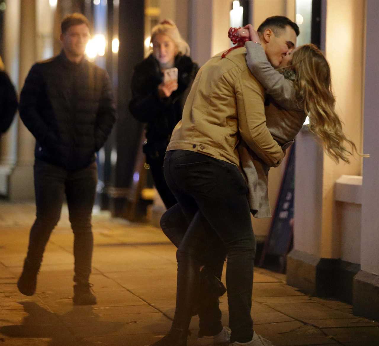 Boozy Brits dance in the street and enjoy merry night out in London and York