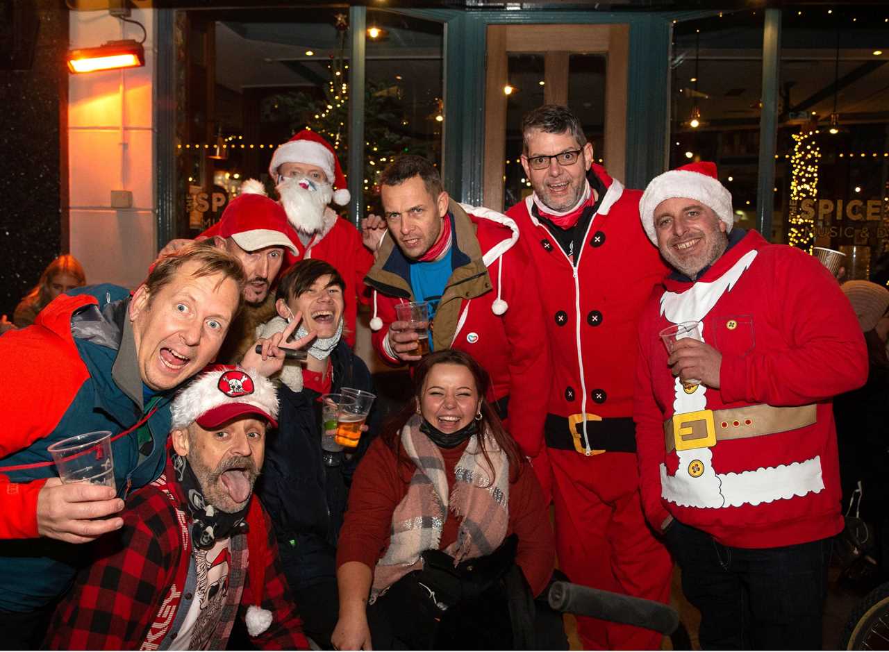 Boozy Brits dance in the street and enjoy merry night out in London and York