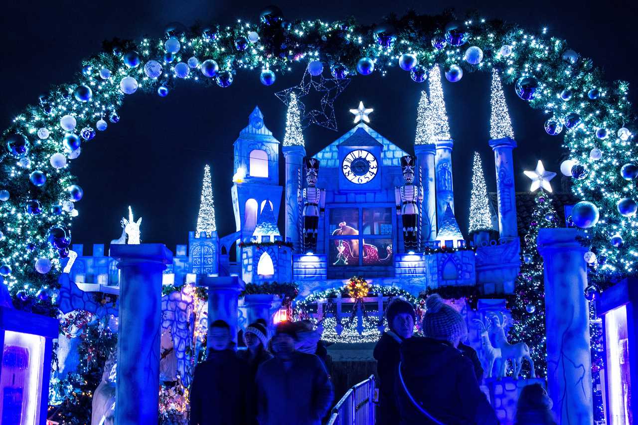 Dan Warr-Extance and Mark Extance-Warr, from Somerset, have spent £20,000 making a festive Disneyland at their home