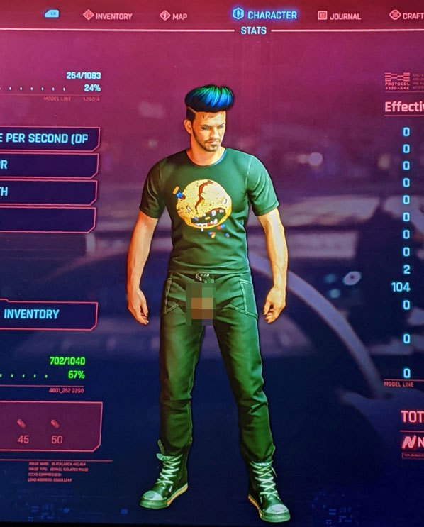 Hilarious Cyberpunk 2077 glitch causes characters’ penises and breasts to poke through clothes