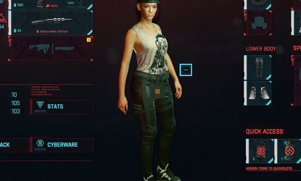 Hilarious Cyberpunk 2077 glitch causes characters’ penises and breasts to poke through clothes