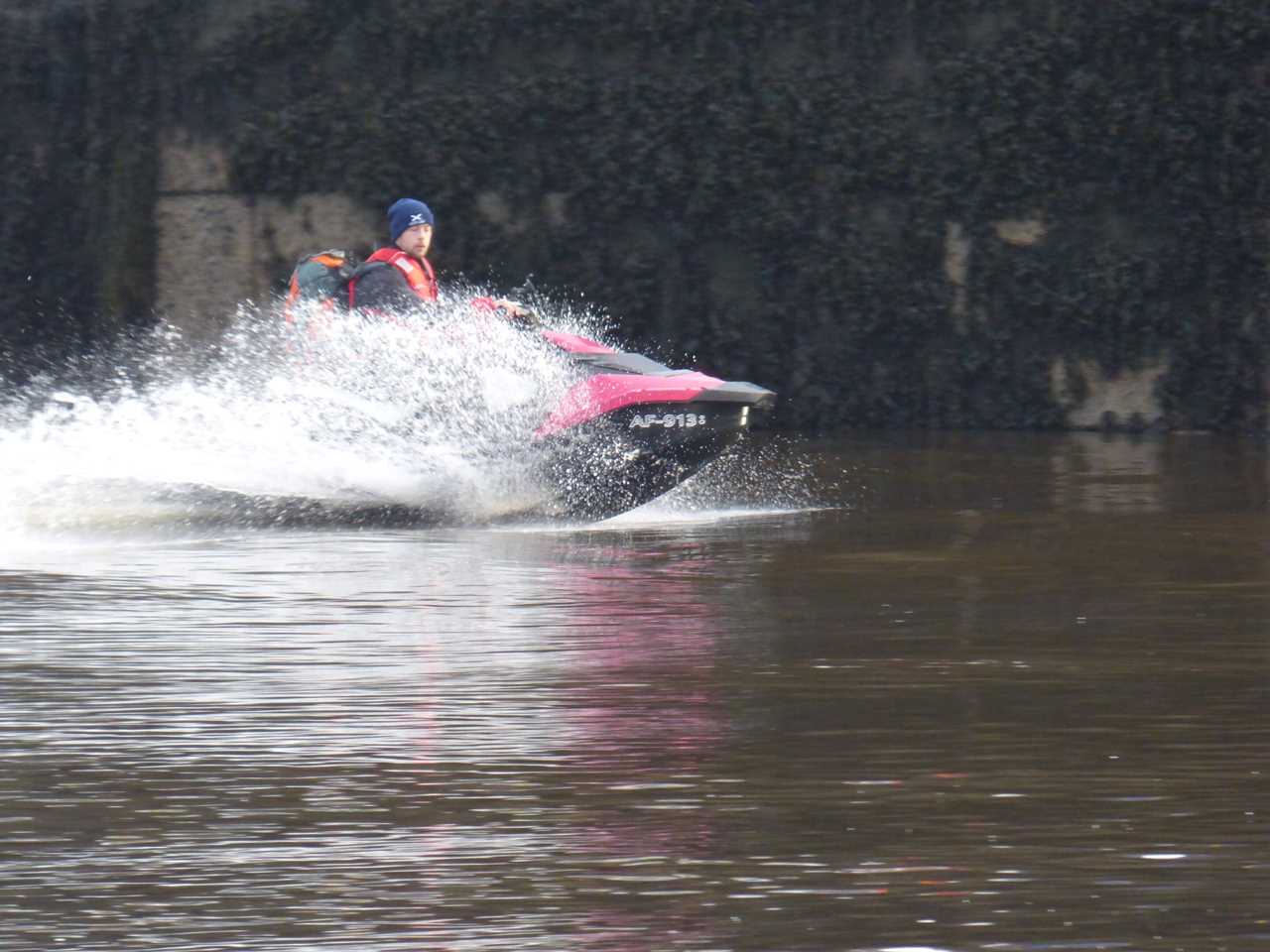 Moment Scots jet ski Romeo arrives on Isle of Man after 4.5hr journey to see girlfriend – with only 10 MINS of fuel left