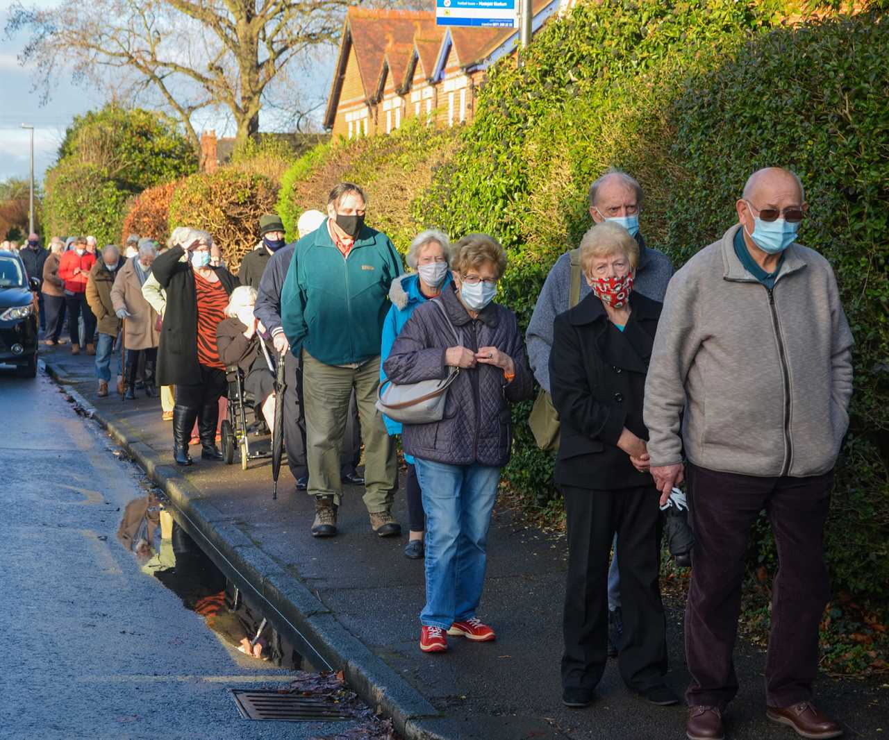 Huge queue as 800 pensioners over age of 80 descend on GPs surgery for Covid-19 jab