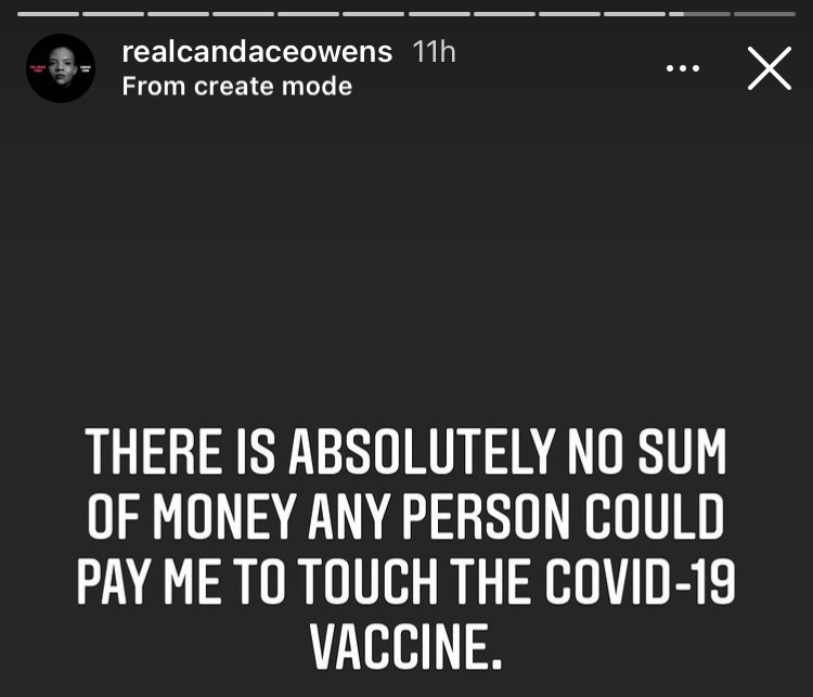 Candace Owens hits out at ‘EVIL multi-billion dollar Covid-19 ring’ and says she WON’T take vaccine