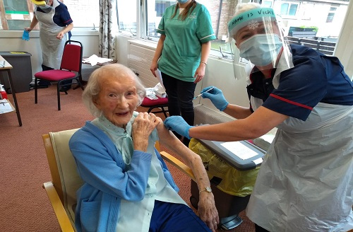 Retired nurse, 108, who survived Spanish flu says she feels ‘really safe’ after receiving Covid vaccine