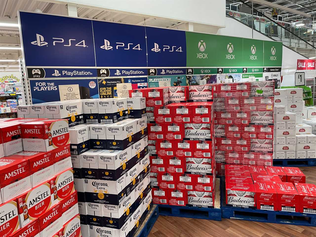 PlayStations, Xboxes and kids’ toys blocked off by BEER at Welsh supermarkets as ‘non-essential’ items banned again