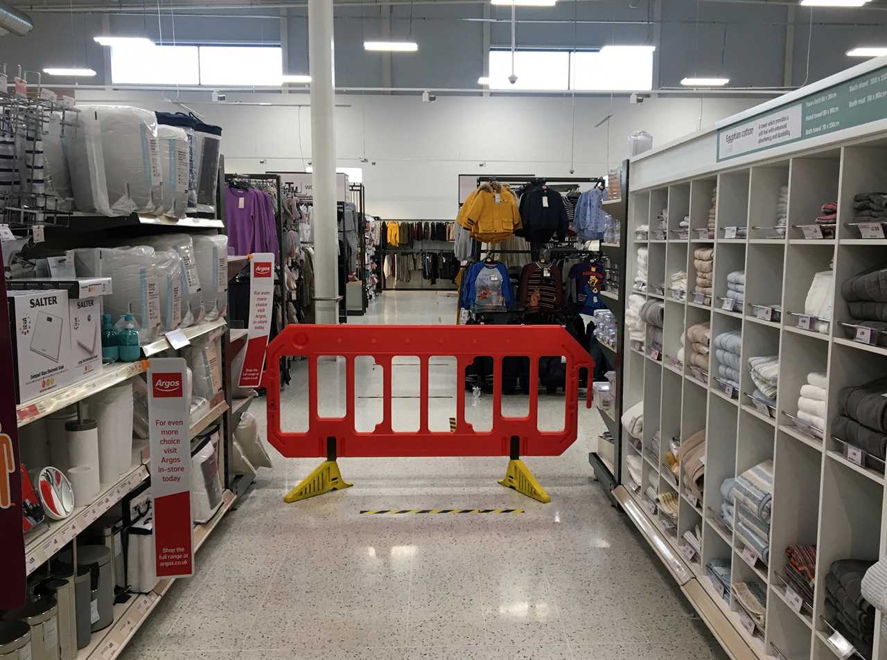 A Sainsbury's in Pontypridd, Wales erected a barricade to stop shoppers buying non-essential items