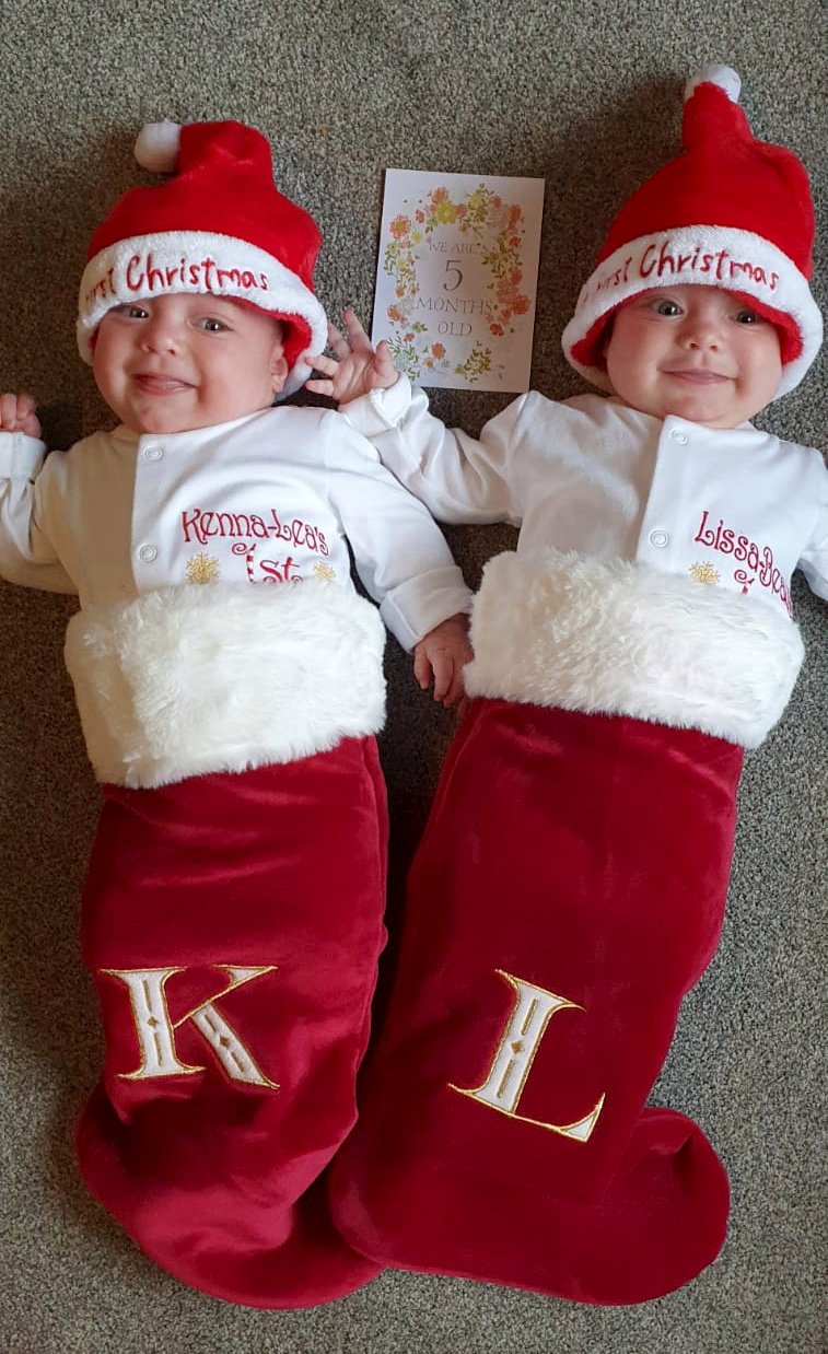 Mum of first UK twins born with Covid says she is ‘blessed’ as they celebrate first Christmas together