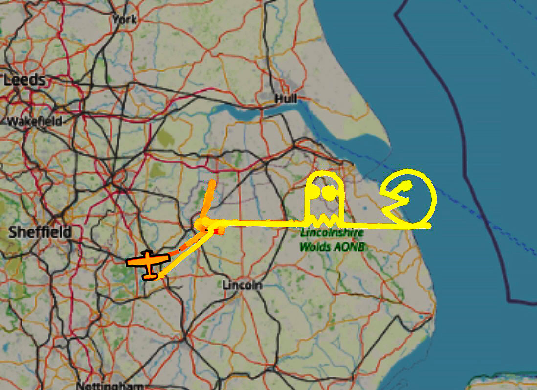 Gaming-fan pilot ‘draws’ Pac-Man pouncing on ghost in amazing radar image