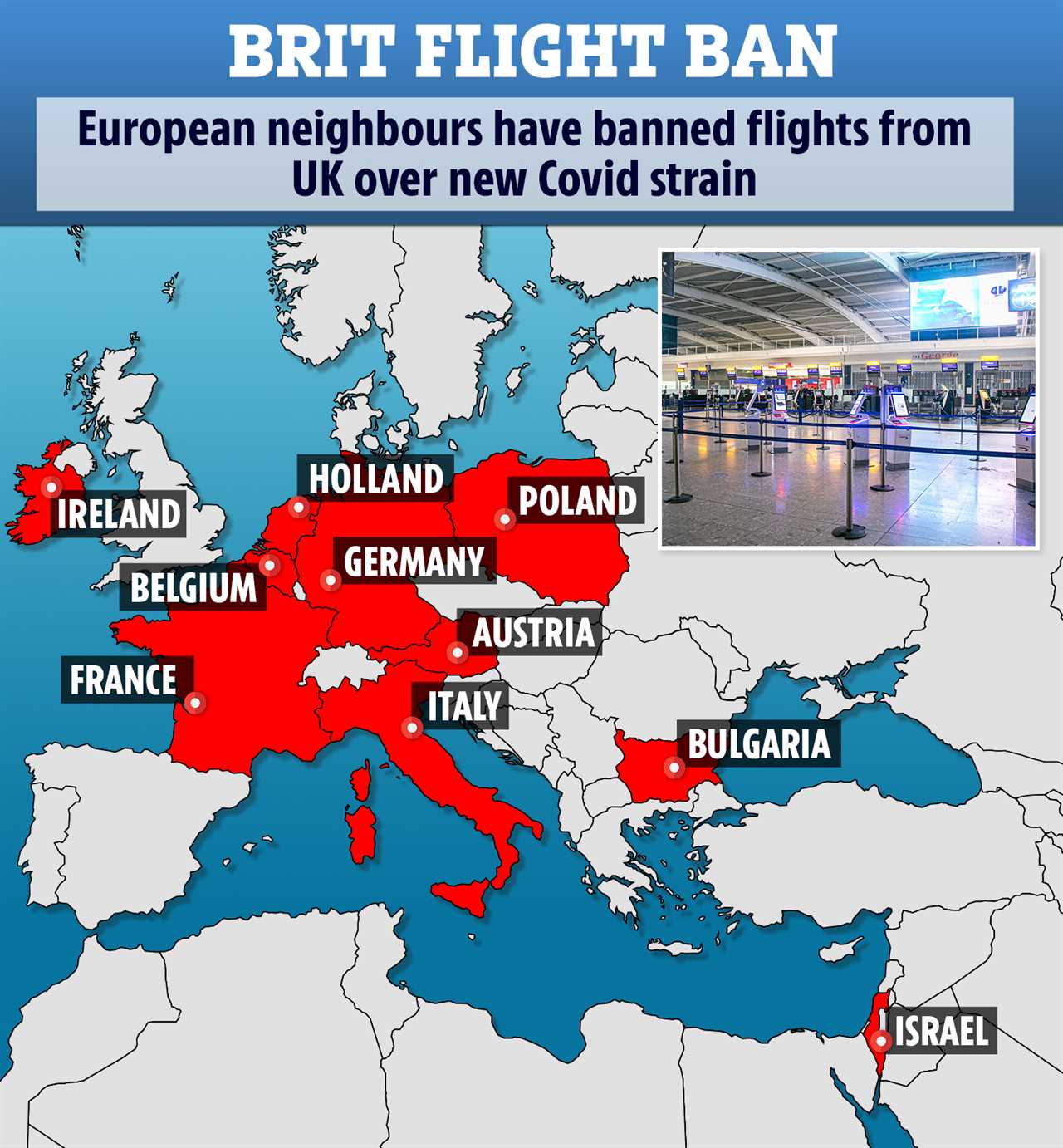 Brits held ‘against their will’ at European airports over mutant Covid strain as EU vows to ban ALL travel from UK