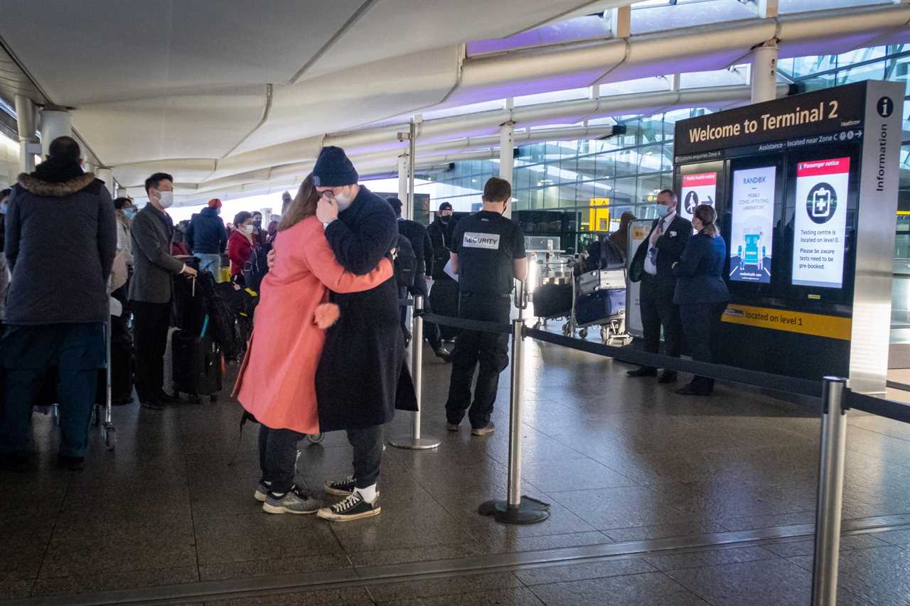 Mammoth queues at Heathrow as families try to get away before Christmas despite 40 countries closing borders to Brits