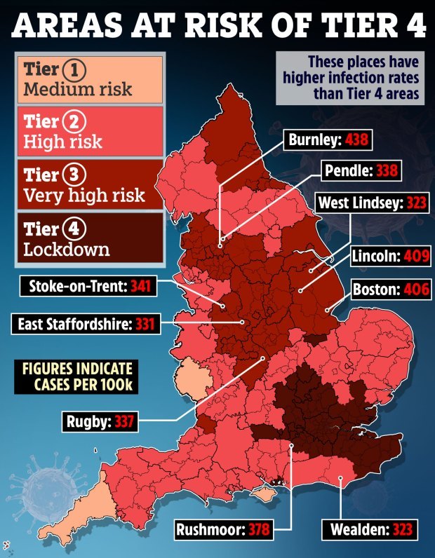 More areas to be plunged into Tier 4 lockdown as soon as BOXING DAY as mutant Covid strain causes chaos