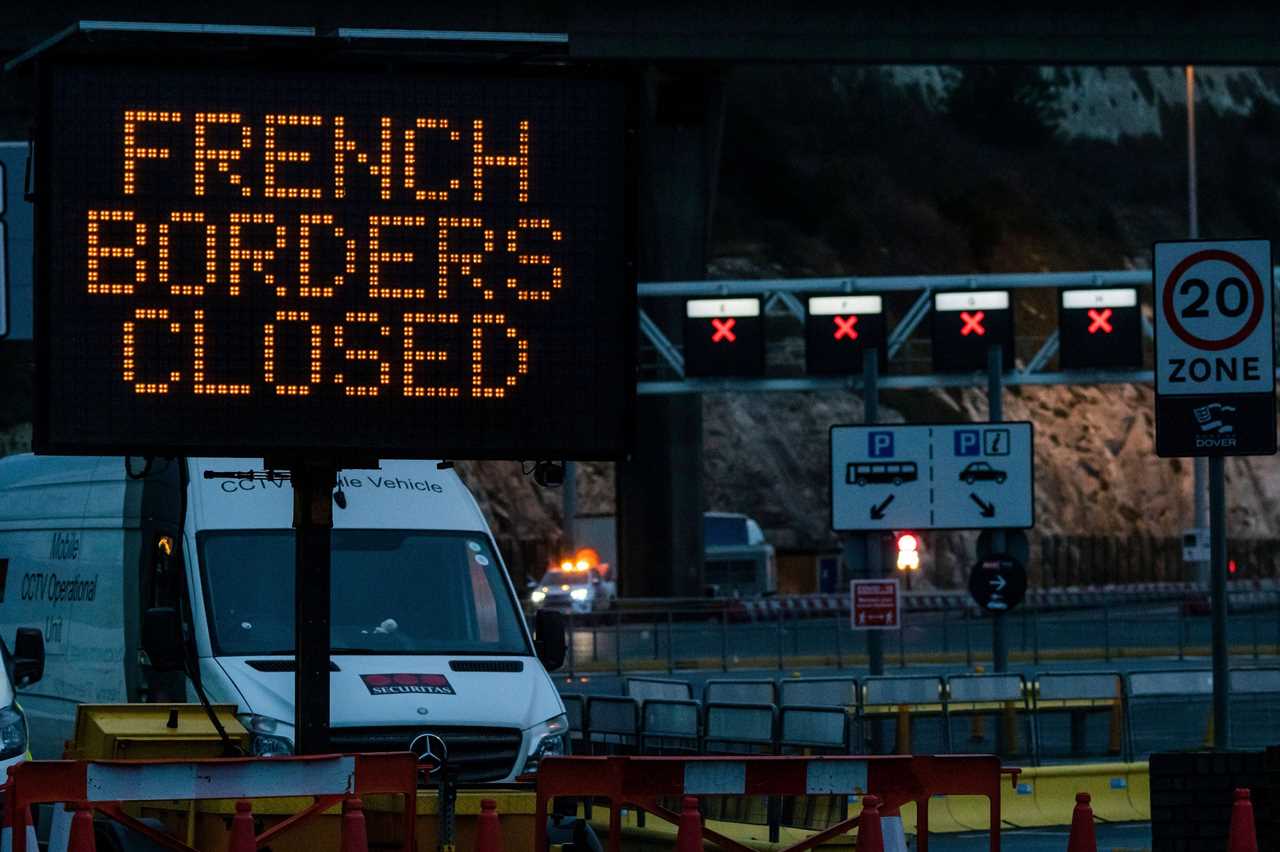 A steady stream of lorries arrives at Dover hoping to get to France