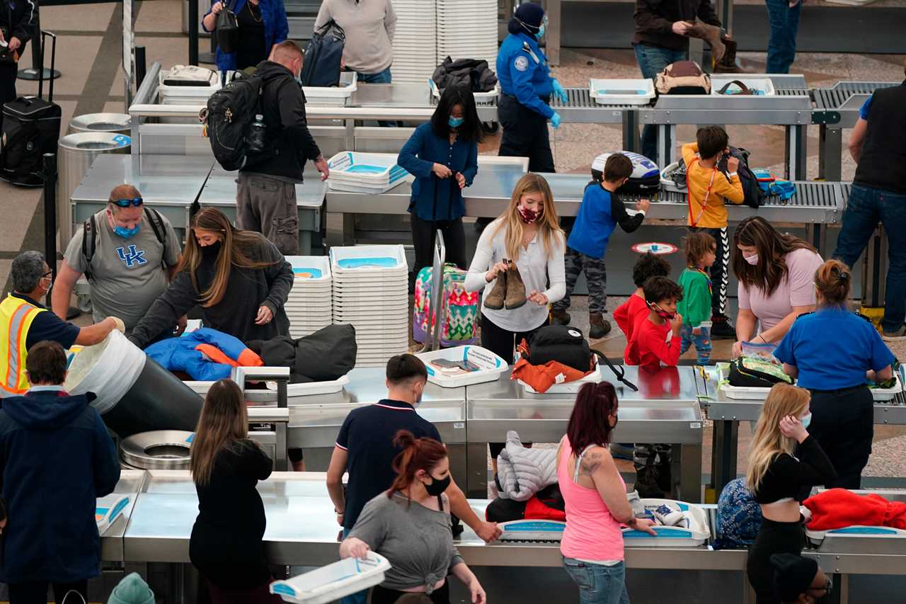 Air travel surges to 1.2million on busiest day since MARCH as Christmas crowds spurn Covid stay-at-home warnings