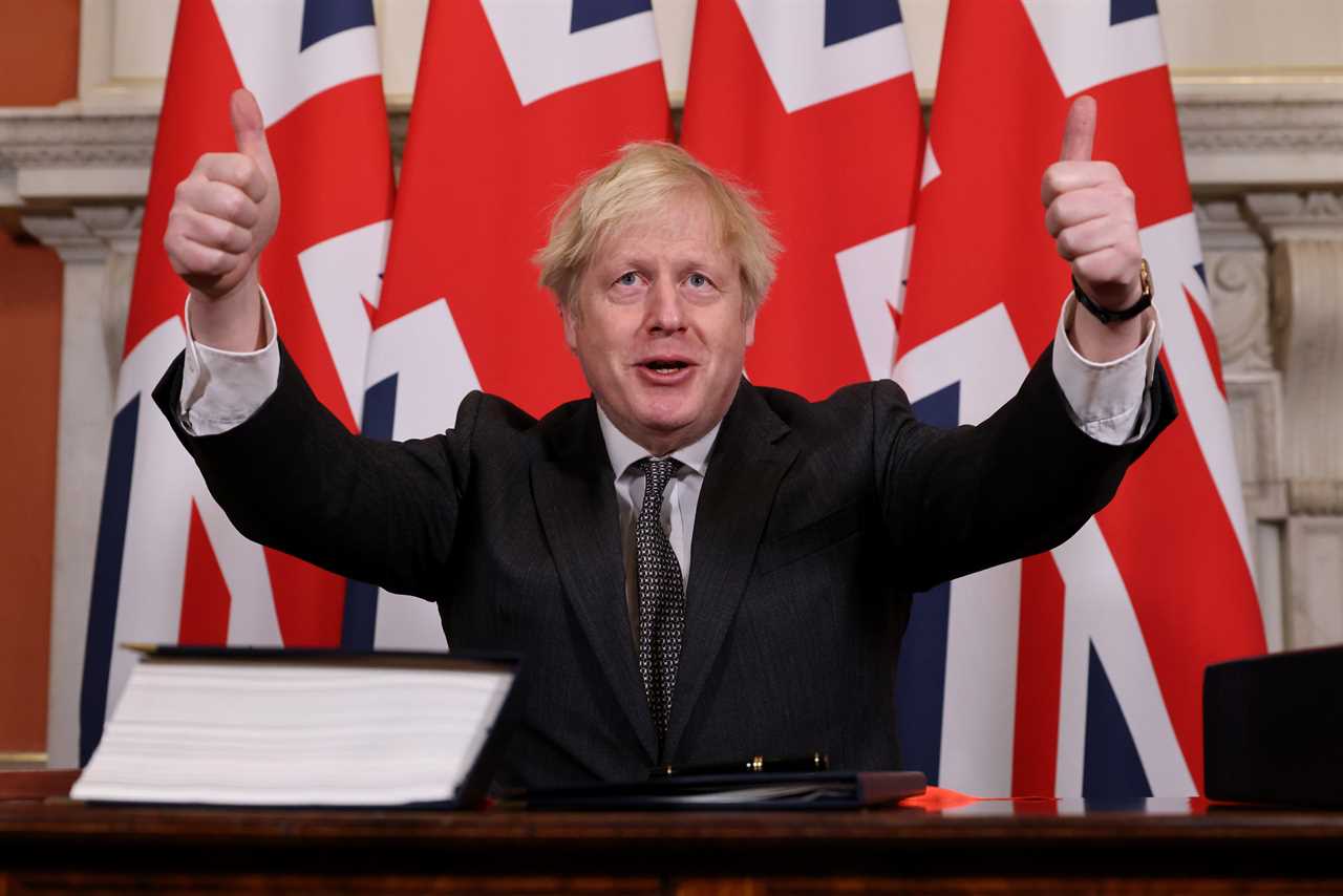 Boris hailed his Brexit deal as he signed it this afternoon