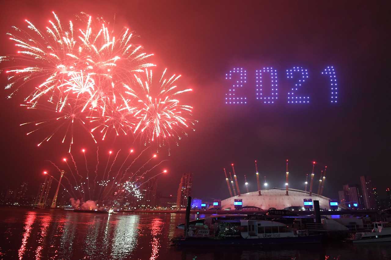 Surprise London fireworks and light show usher in the New Year as whole nation hopes for a brighter 2021