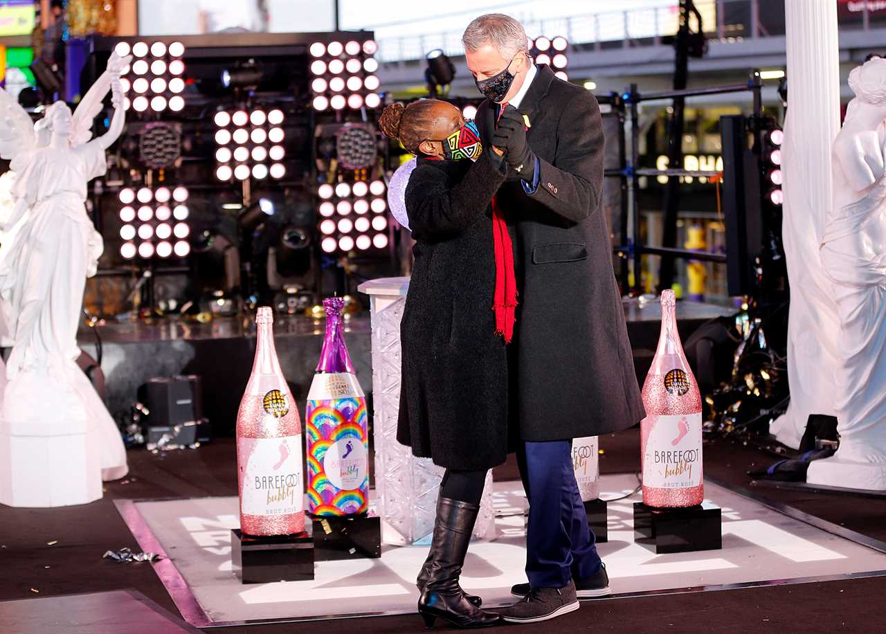 Bill de Blasio slammed for deserted Times Square dance as Covid-ravaged New Yorkers remain in lockdown