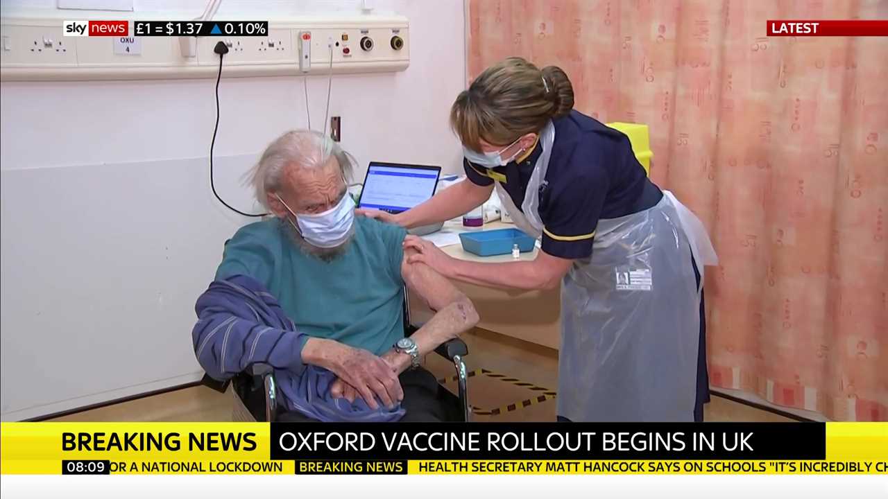 Brian Pinker, 82, becomes first person in world to get Oxford Covid vaccine as rollout begins