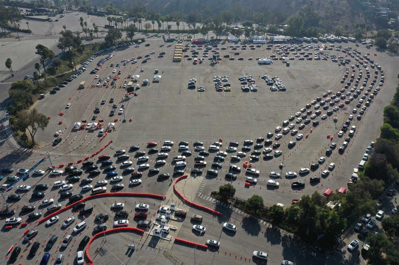 US suffers deadliest week of Covid pandemic with 18,400 killed as shock LA pic shows thousands line up for tests