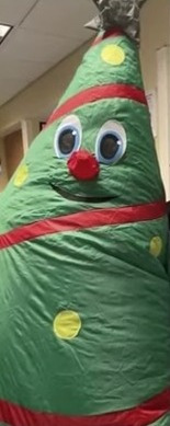 Inflatable Xmas tree costume’s fan blamed for spreading Covid at CA hospital where one staffer died and 44 were infected