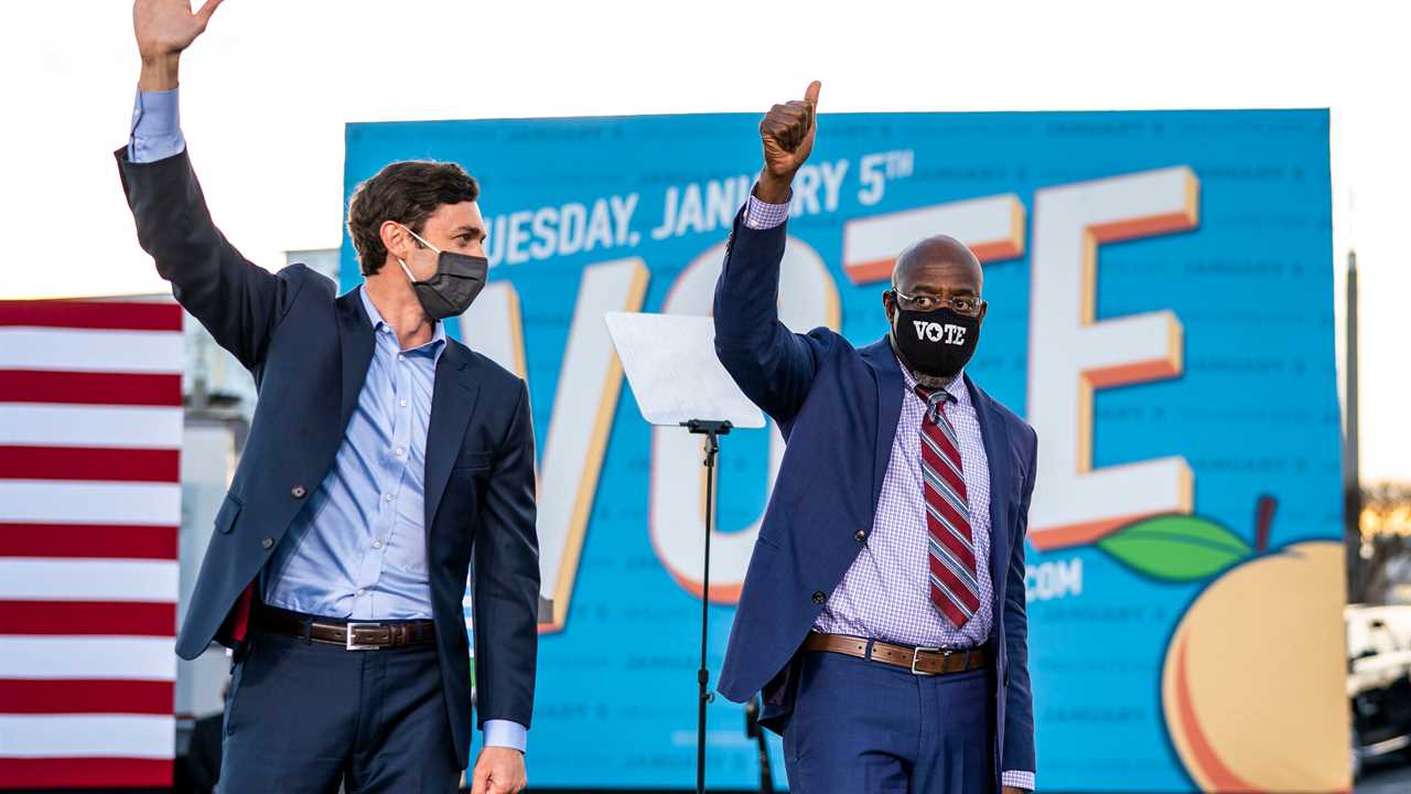 Wins in Georgia give Democrats control of the Senate.