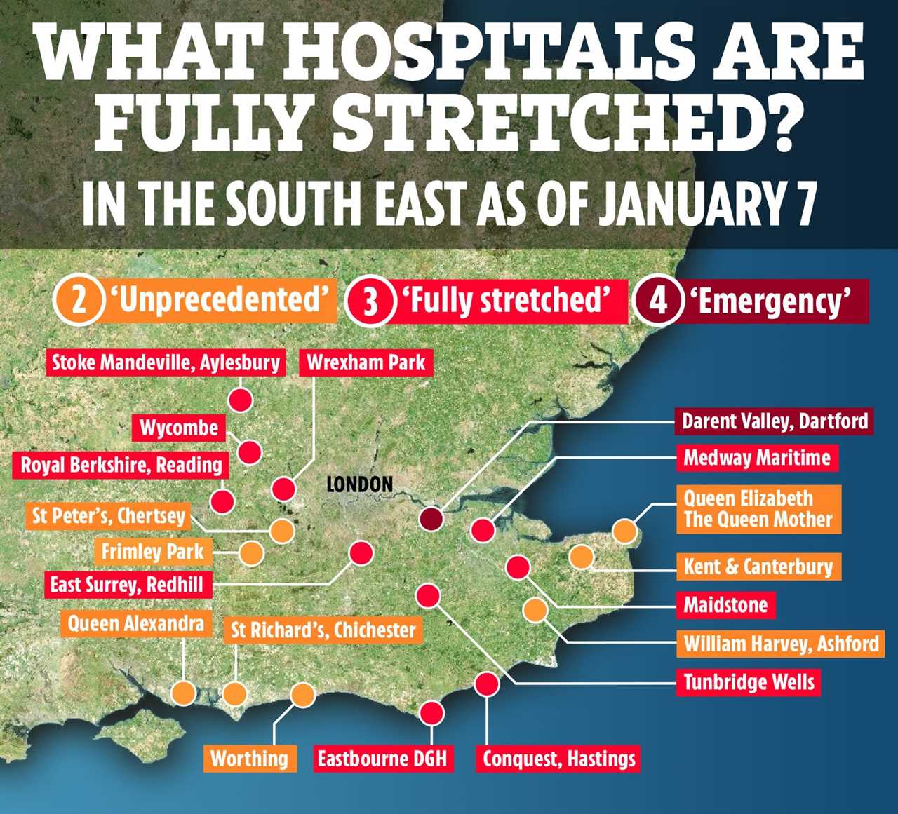 The hospitals at ‘very high alert’ levels as the NHS buckles under immense Covid pressure