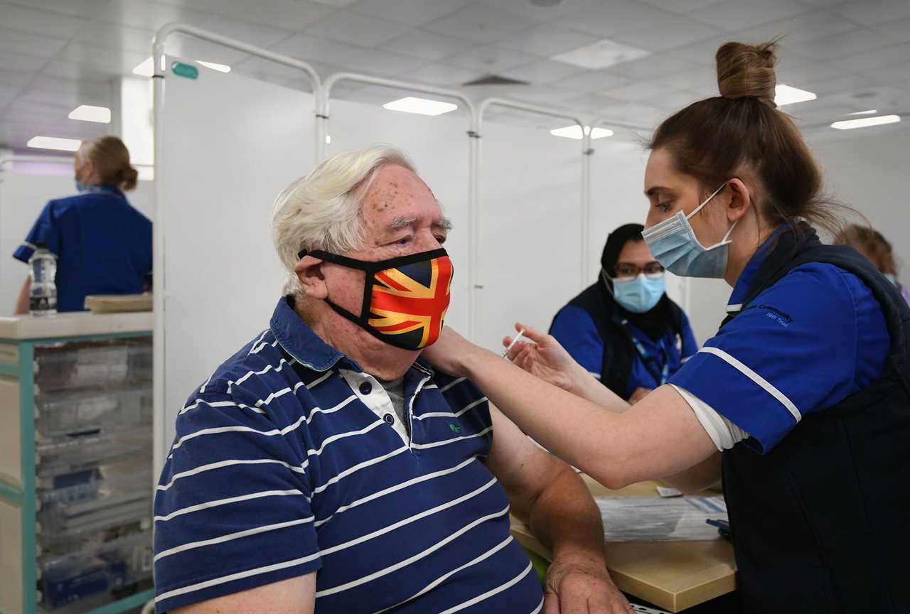 Mass vaccination centres hand first patients Covid vaccines as they could deliver jabs every 45 seconds