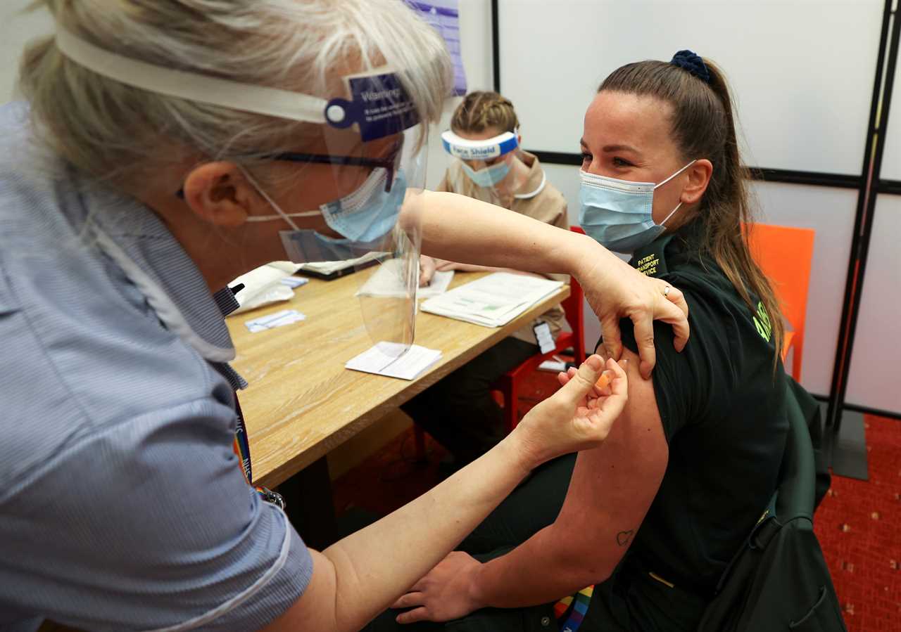 Mass vaccination centres hand first patients Covid vaccines as they could deliver jabs every 45 seconds