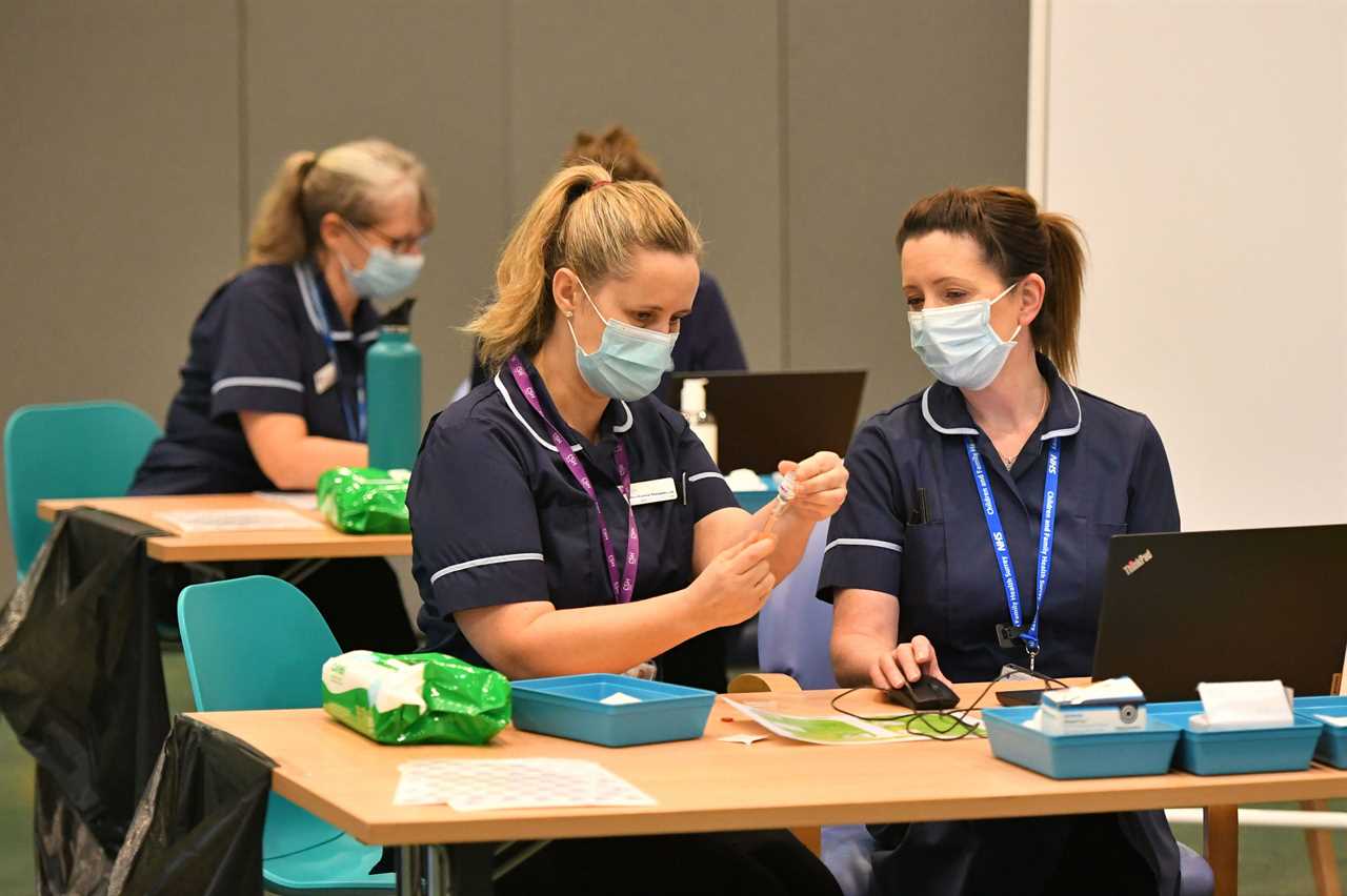 Mass vaccination centres hand first patients Covid vaccines as they could deliver jabs every 45 seconds