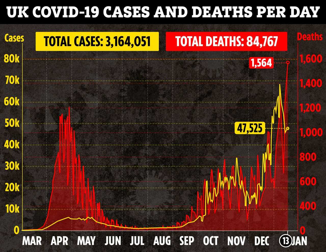 The highest number of fatalities during the pandemic was recorded yesterday