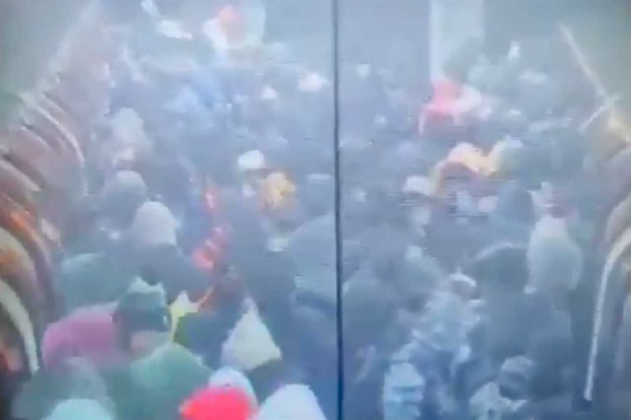 Londoners pack onto Tube at Canning Town station despite pleas to work from home as cases soar despite national lockdown