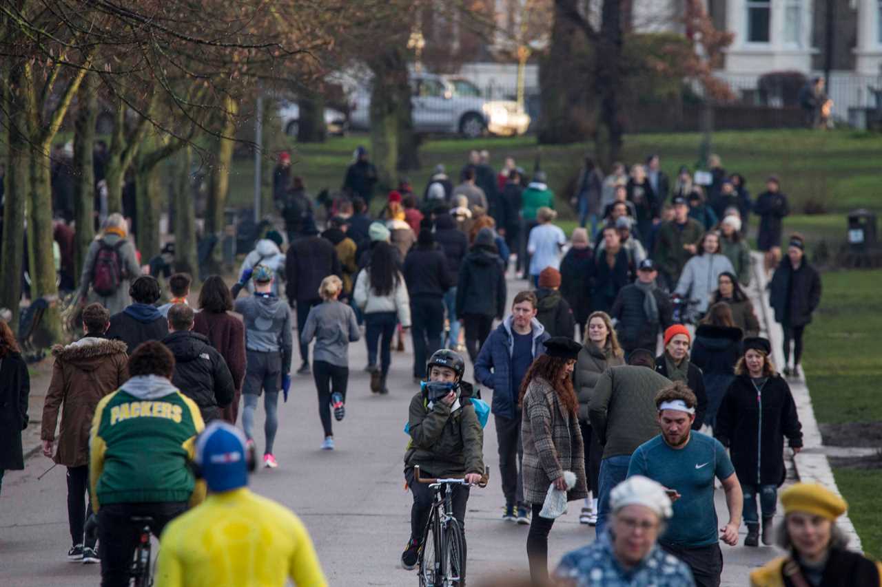 Hundreds used Victoria Park, East London, for their daily exercise