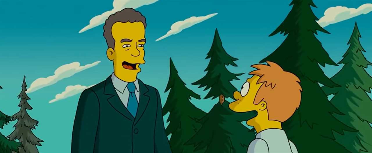 When was Tom Hanks featured on The Simpsons?