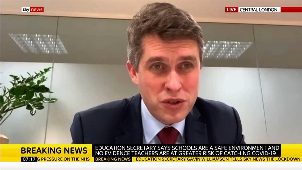 ‘Hopes’ for schools to open before Easter and parents will get two weeks’ notice, Gavin Williamson promises